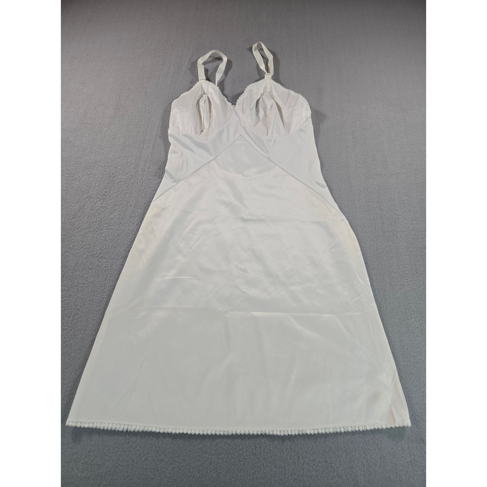 Unbranded Vintage Full‎ Slip Women Small White Lace Trim Adjustable Straps Retro